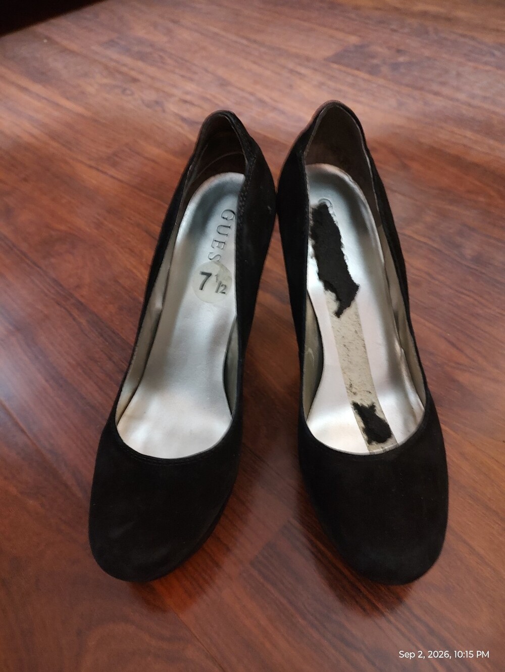 Classic Black Suede Women's Pumps - Picture 3 of 5